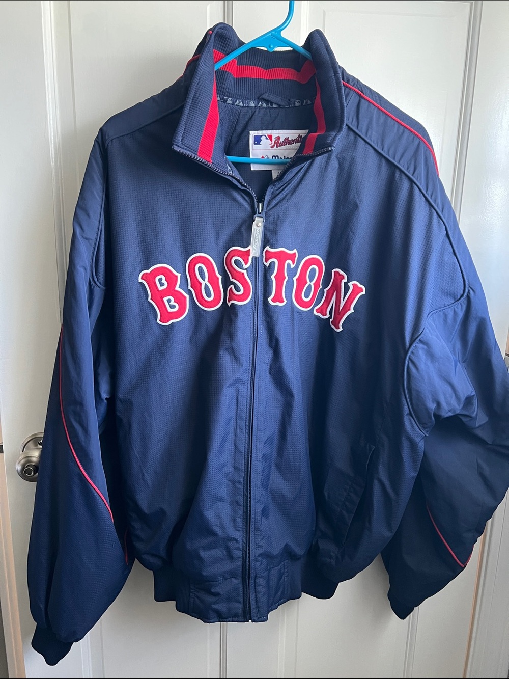 Majestic Boston Navy Jacket with Red Trim